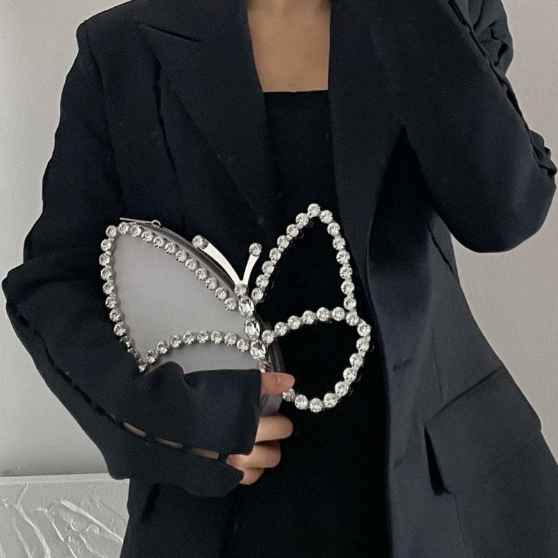 Butterfly Clutch With Diamonds Dinner Bag