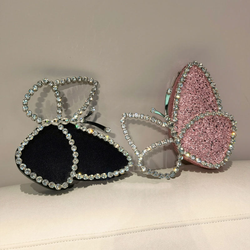 Butterfly Clutch With Diamonds Dinner Bag