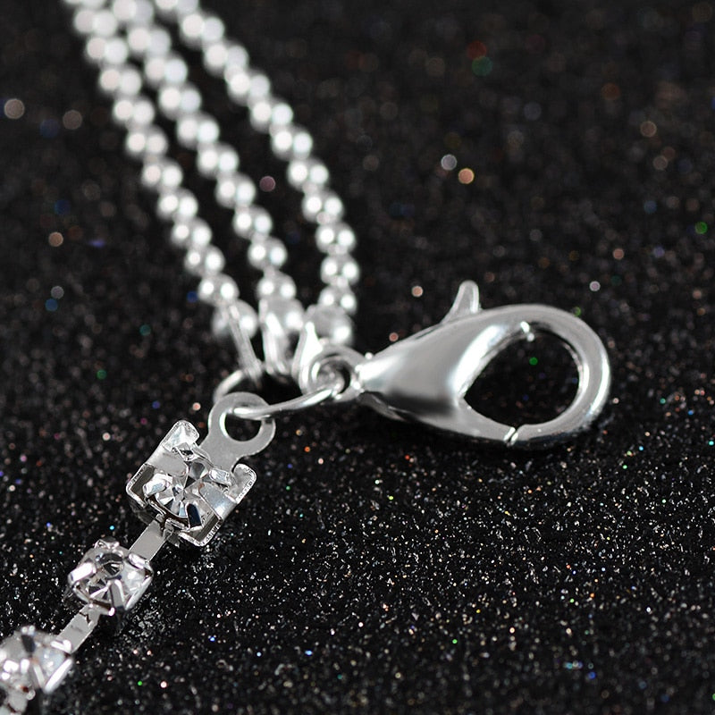 Multilayer Crystal Anklet