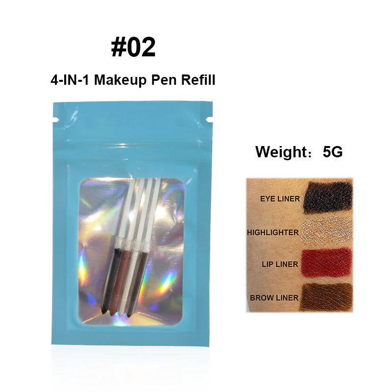 Four-in-one Cosmetic Brush Four-color Lip Liner