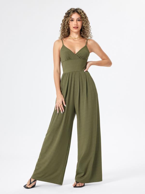 Commuter Pocket V-neck Dress Jumpsuit