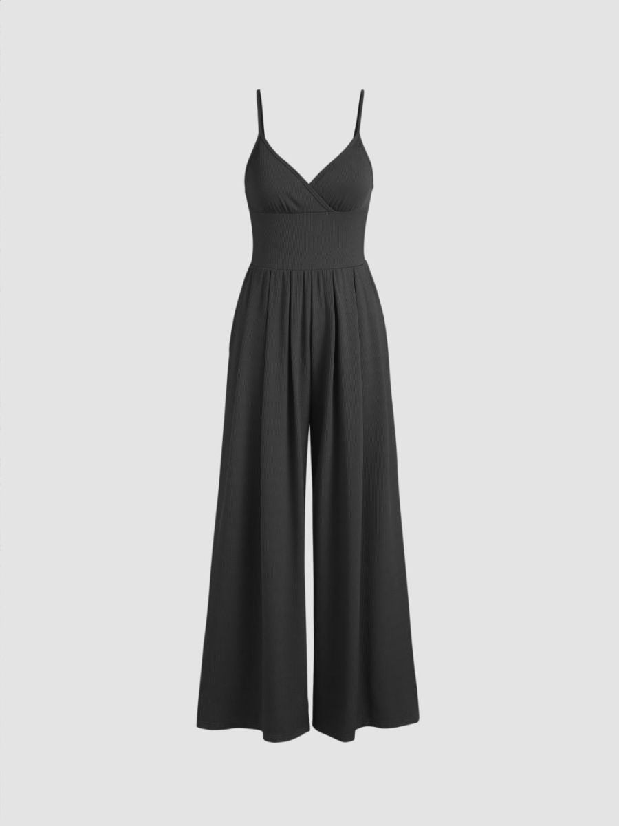 Commuter Pocket V-neck Dress Jumpsuit