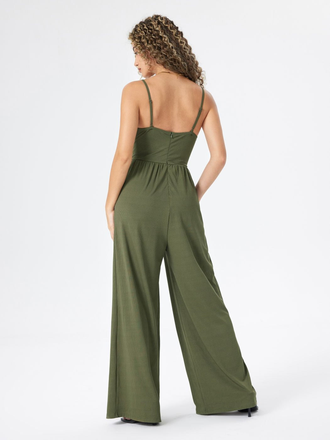 Commuter Pocket V-neck Dress Jumpsuit