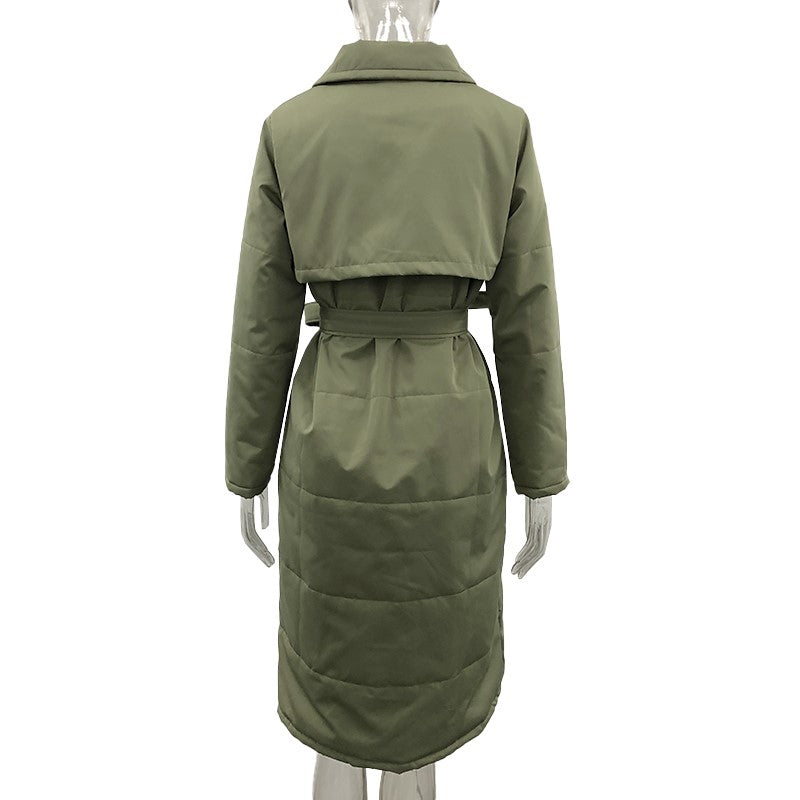 Long Down Collar Parkas Women Coat