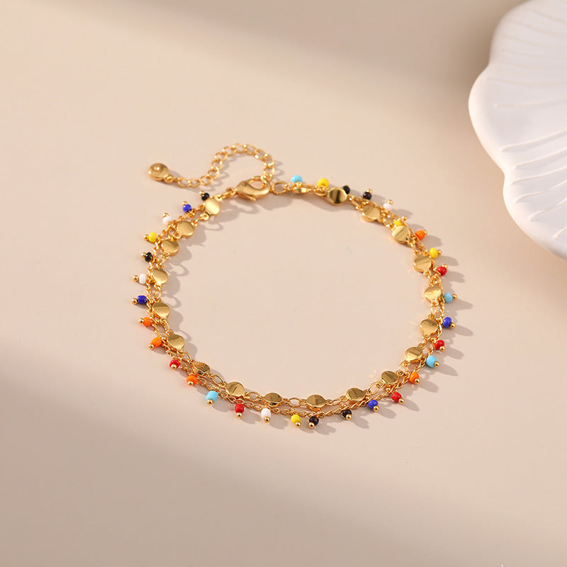 Small Rice-shaped Beads Anklets