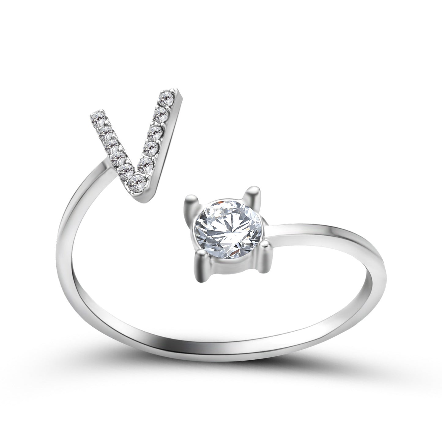 Adjustable 26 Initial Letter Ring Fashion Jewelry For Women
