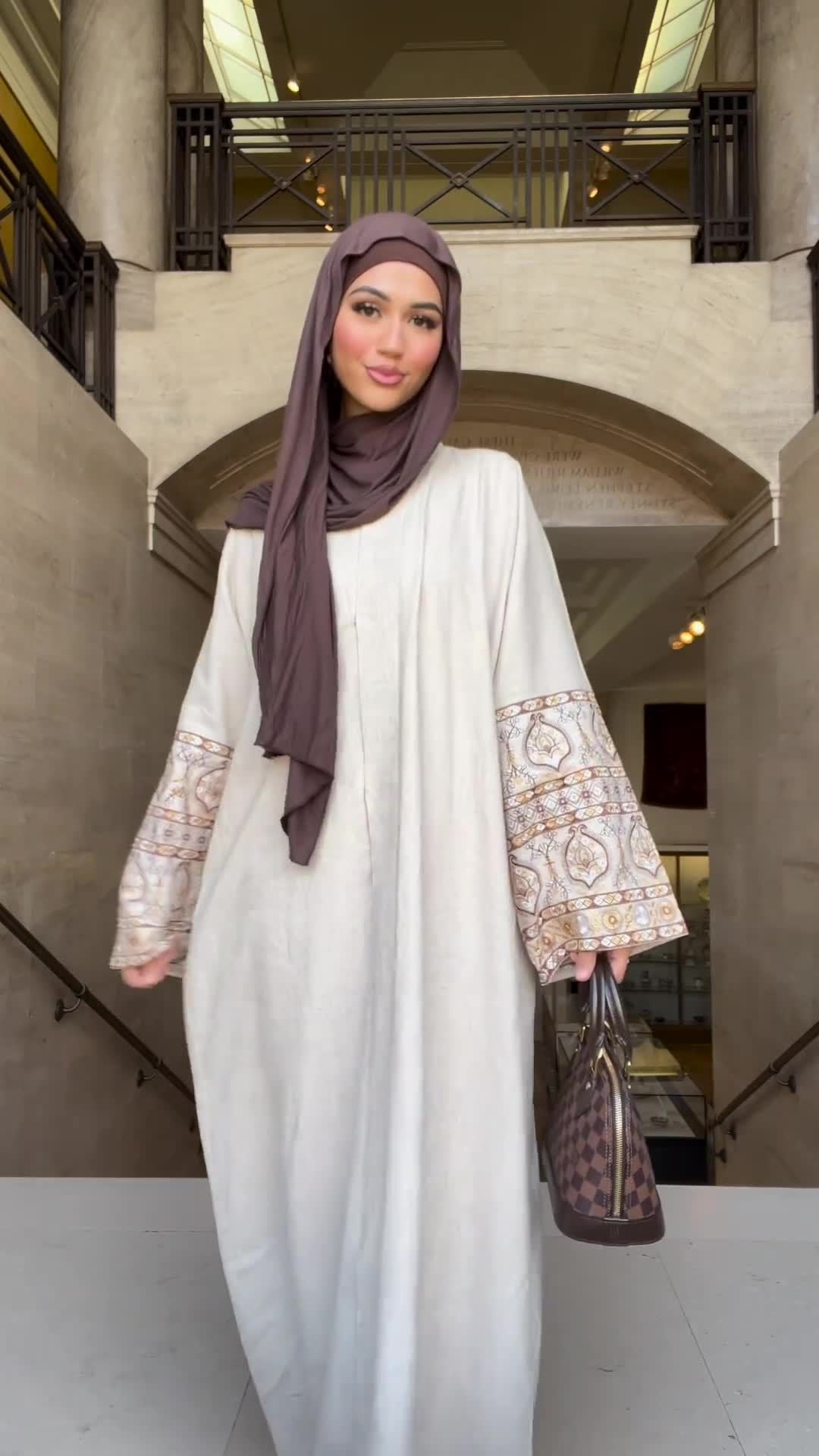 Printed Bohemian Style Puff Sleeve Long Dress