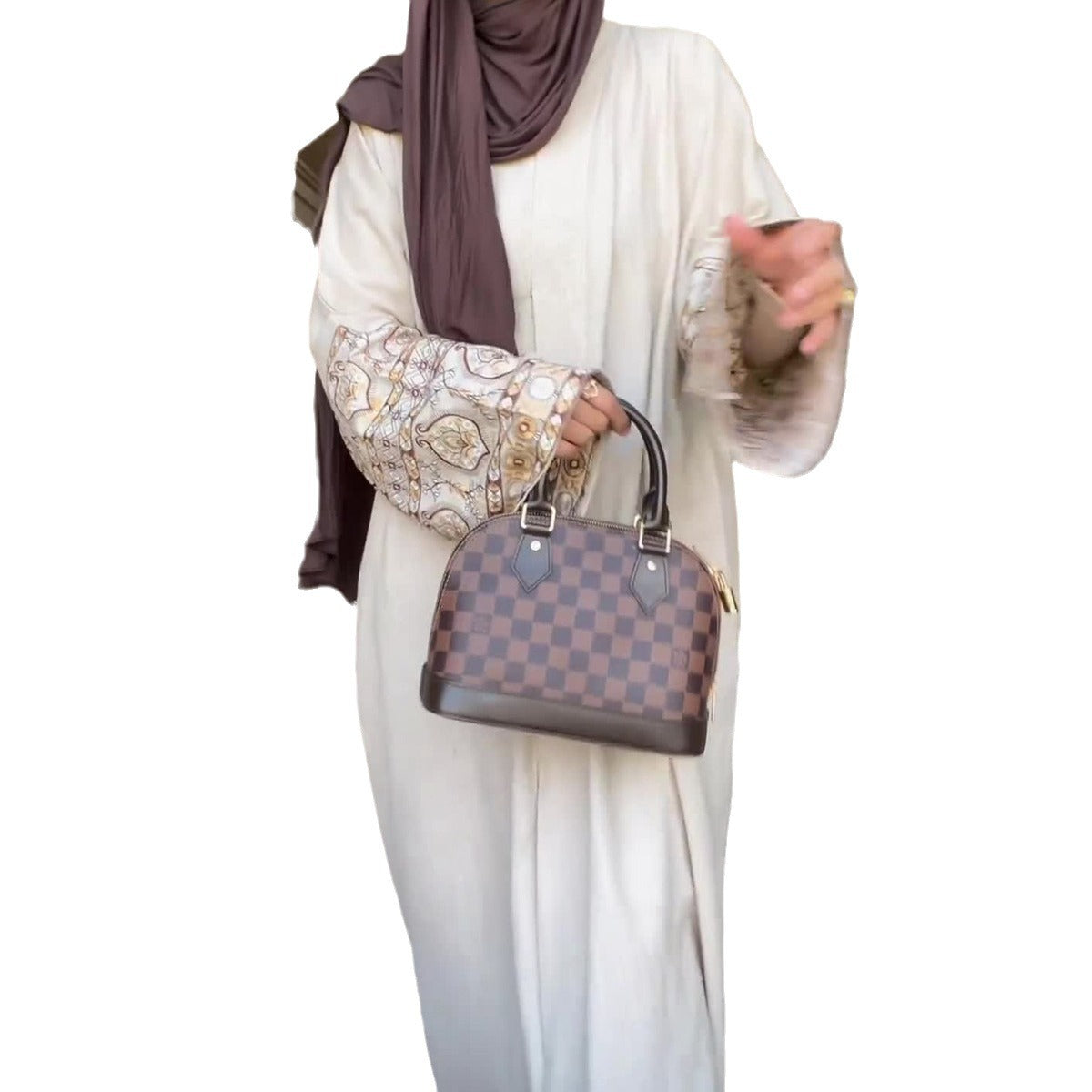 Printed Bohemian Style Puff Sleeve Long Dress