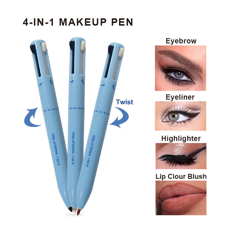 Four-in-one Cosmetic Brush Four-color Lip Liner