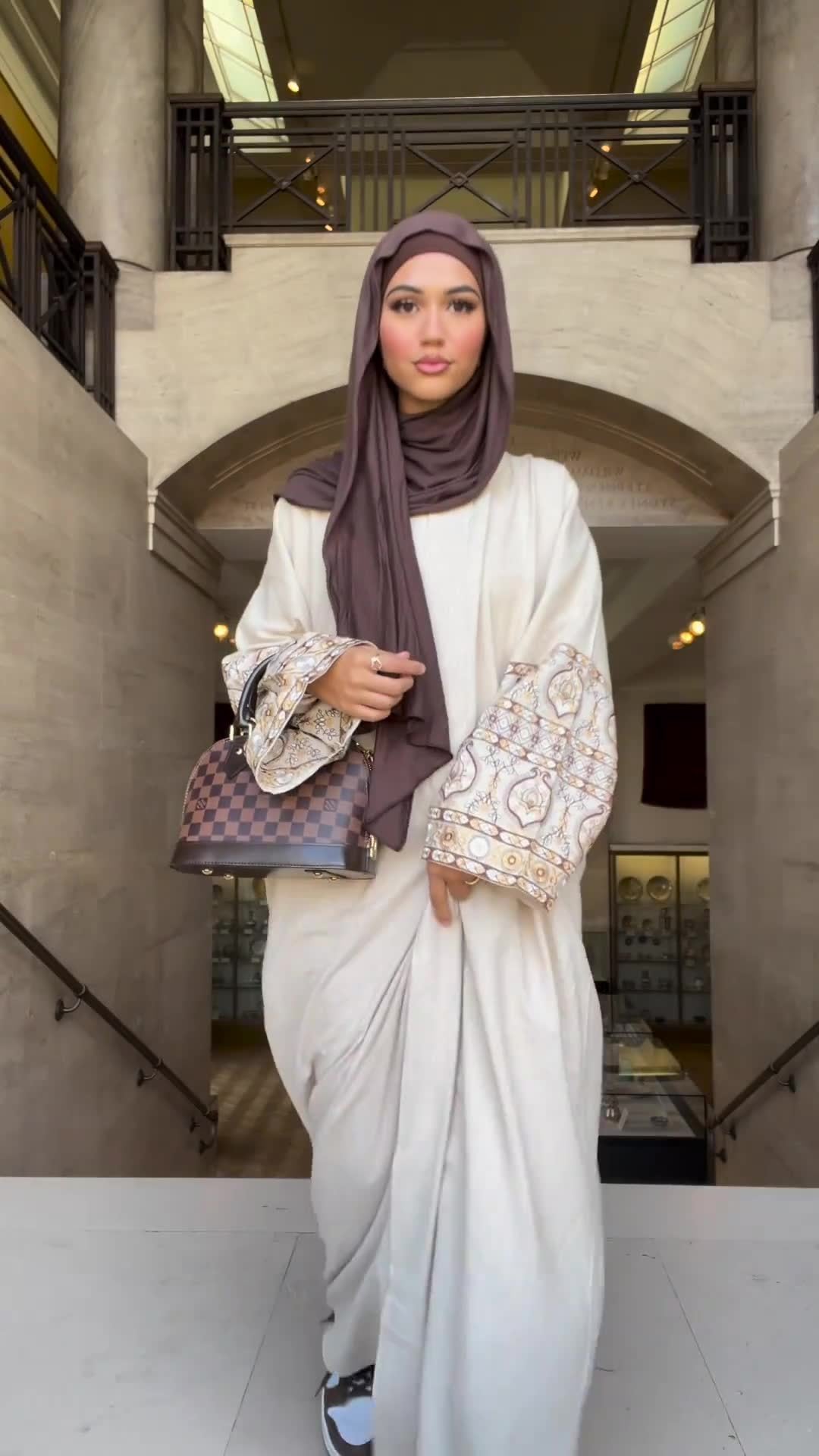 Printed Bohemian Style Puff Sleeve Long Dress