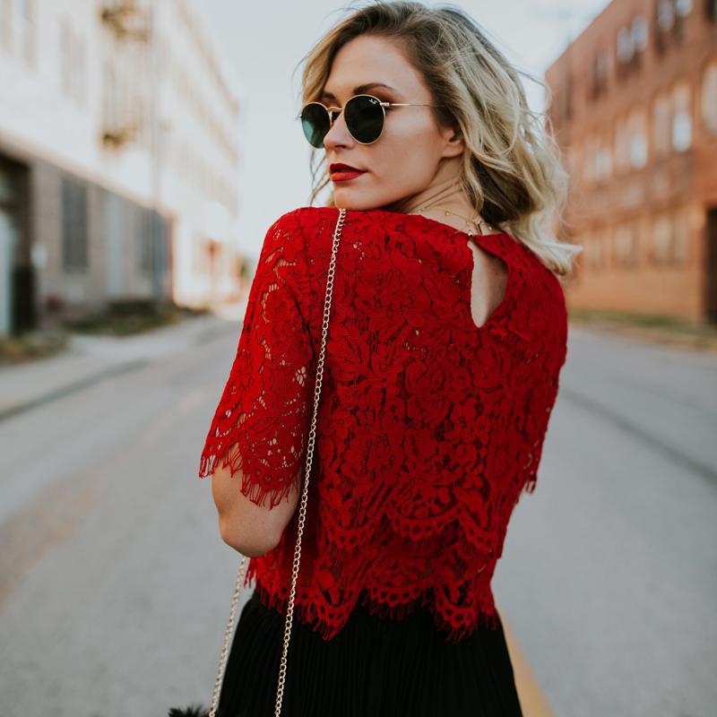 Casual Lace Tops Shirt