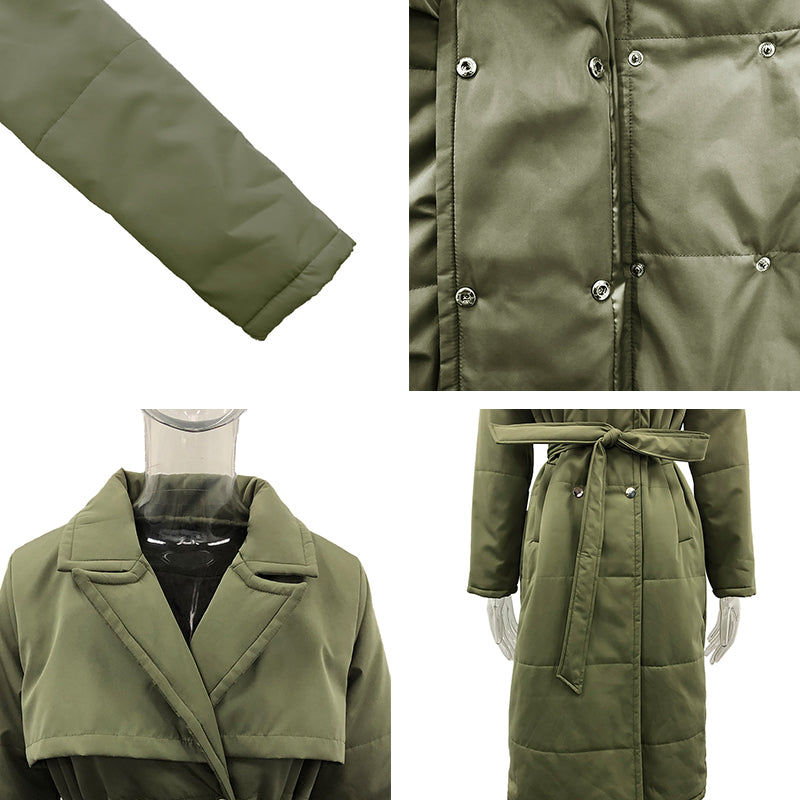 Long Down Collar Parkas Women Coat
