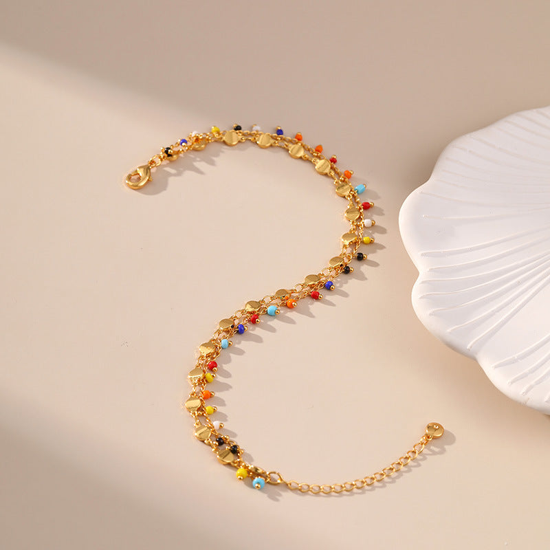 Small Rice-shaped Beads Anklets